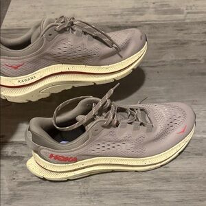 Hoka Kawana Sneakers in Taupe and Off-White